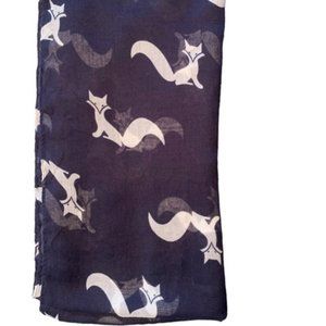 Lightweight Sheer Fox Scarf/Wrap Navy